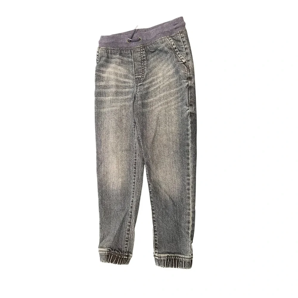 OshKosh Bgosh Boys Denim Joggers Dark Wash Elastic Waist Jeans Size 7/7A